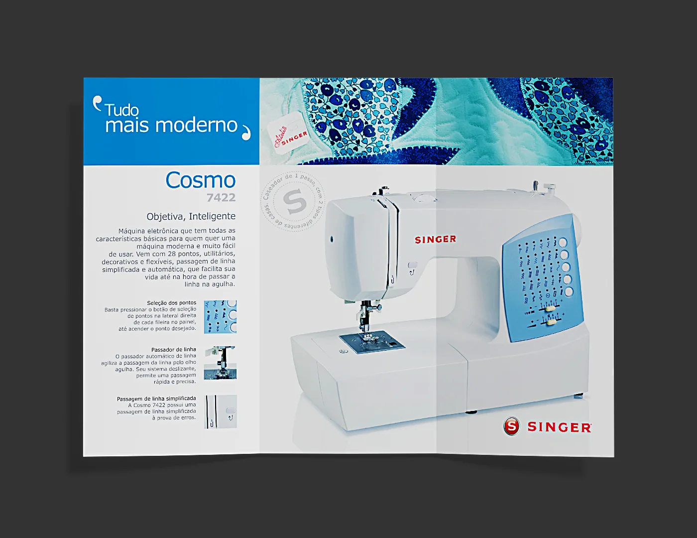 Cosmo · frente, material Singer